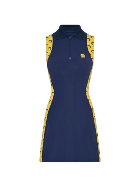 Marine Serre Athleisure polo mini dress with moon inserts