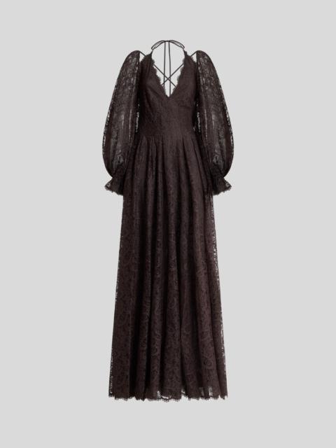 Etro LONG LACE DRESS WITH PAISLEY MOTIF