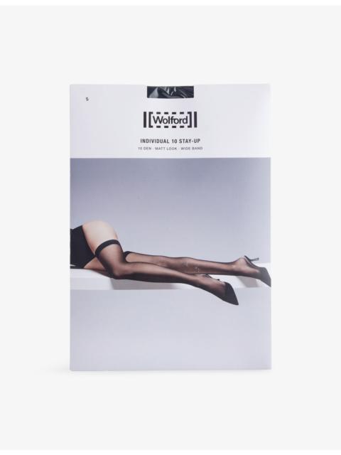 Wolford Individual 10 Stay-Up Stretch-WovenTights