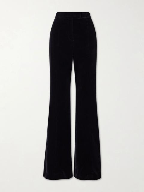 Valentino Cotton-velvet flared pants Black