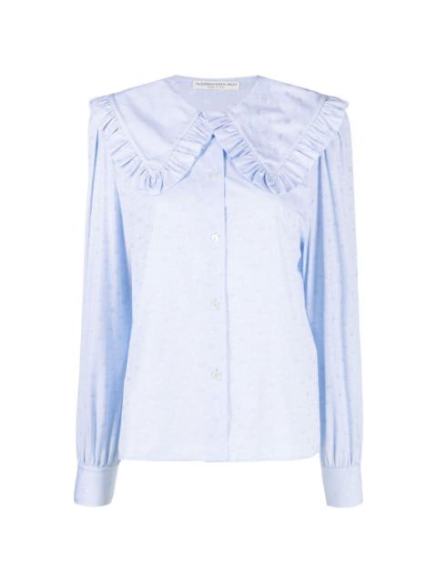 Alessandra Rich large-collar long-sleeve shirt