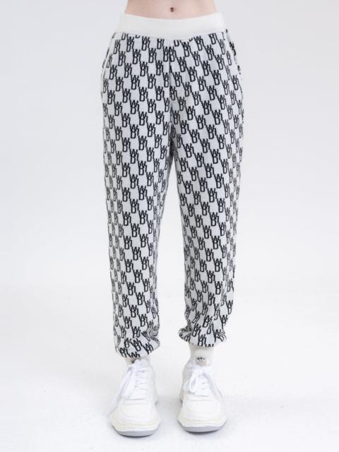 We11done IVORY LOGO KNIT JQD TROUSER