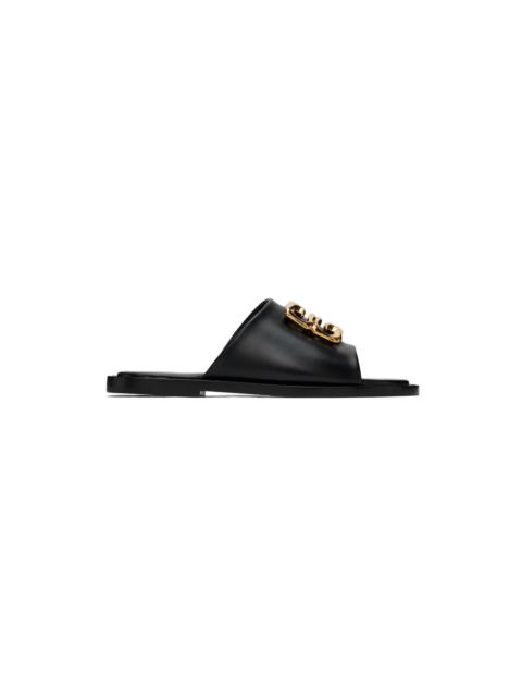 Givenchy Black 4G Liquid Flat Mule Sandals