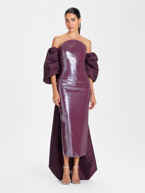 NADINE MERABI Layla Burgundy Dress