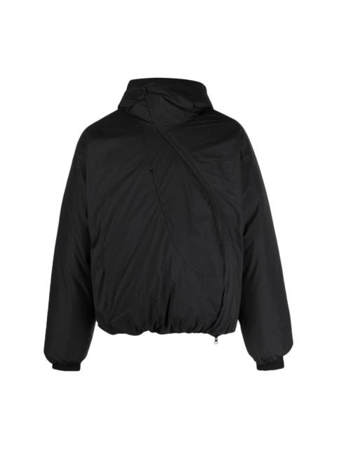 ripstop-texture asymmetrical zip-up jacket
