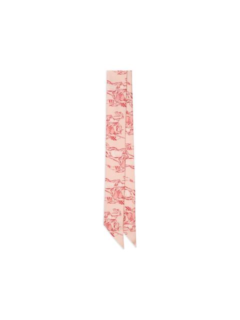 Burberry skinny Heart Knight silk scarf
