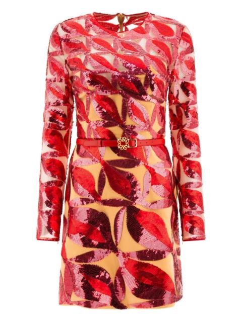 ELIE SAAB sequin leaf-pattern dress