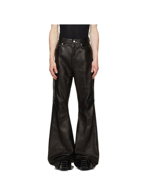 Rick Owens Black Tower Bolan Bootcut Leather Pants