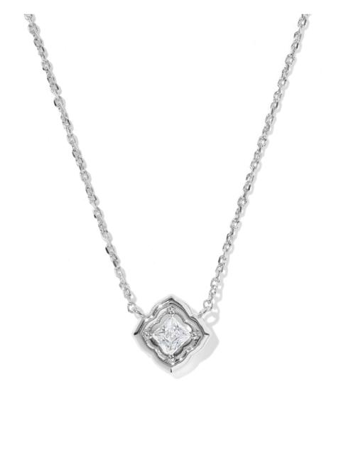 KENDRA SCOTT Mallory Crystal Silver Short Pendant Necklace