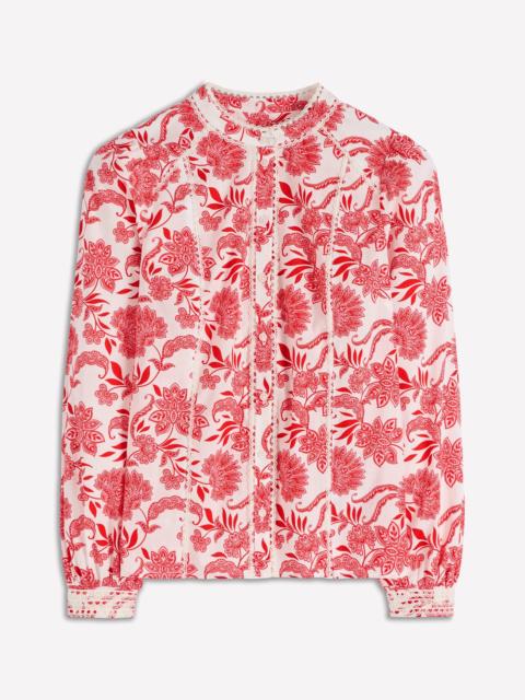 BODEN Rhea Trim Insert Cotton Top-Pink, Elegant Blossom