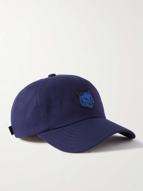 Maison Kitsuné Logo-Appliquéd Cotton-Twill Baseball Cap