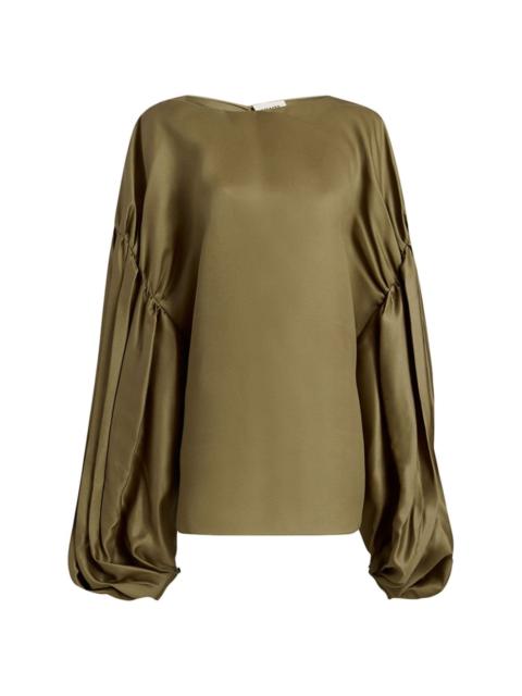 KHAITE Quico pleat-detail silk blouse
