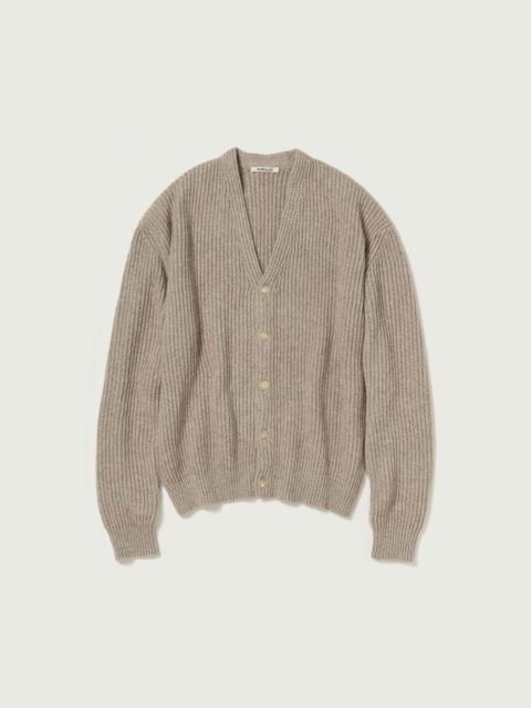 AURALEE CASHMERE SILK MELANGE KNIT CARDIGAN