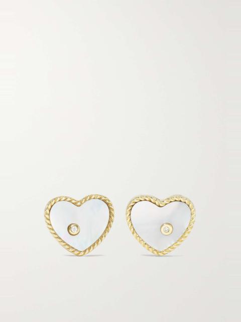 Yvonne Léon 9-karat gold, mother-of-pearl and diamond earrings