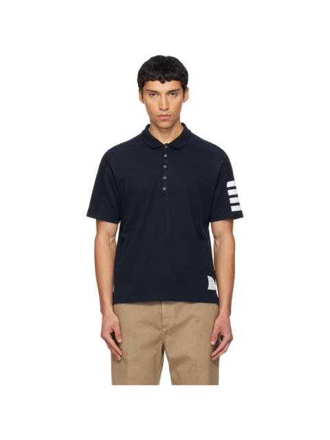 Thom Browne Navy Milano Cotton 4-Bar Polo
