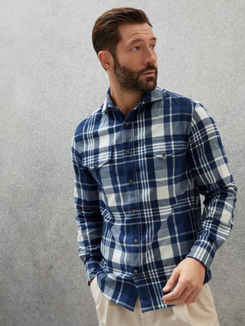 Madras flannel easy fit western shirt