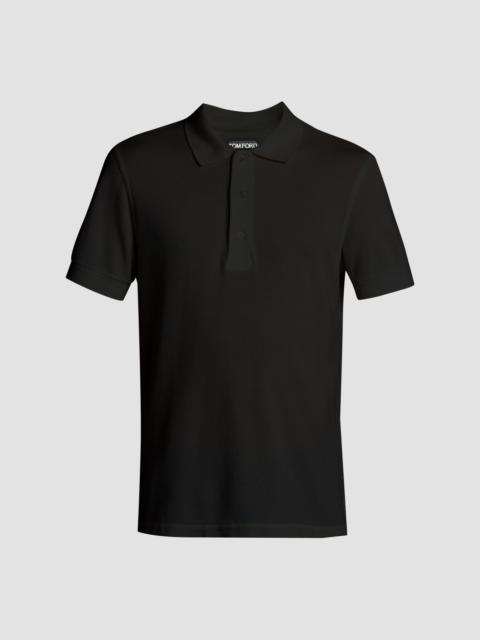 TOM FORD Men's Slim-Fit Pique Polo Shirt - Black