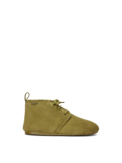 Lago lace-up bootie in suede and shearling