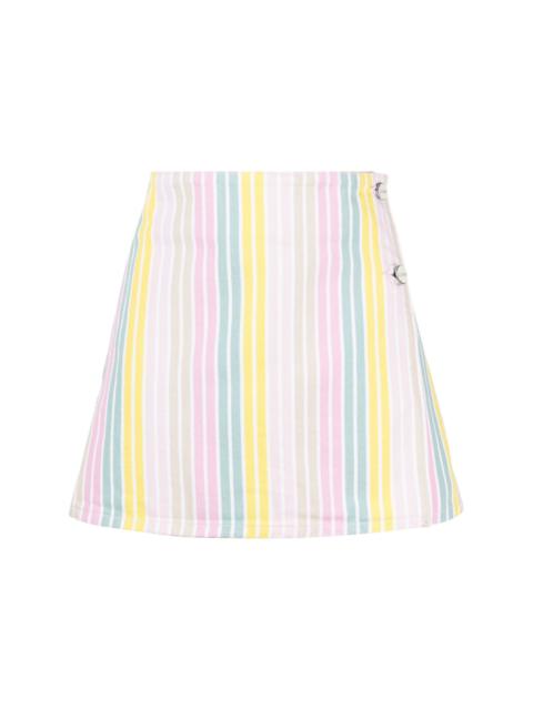 GANNI striped wrap miniskirt