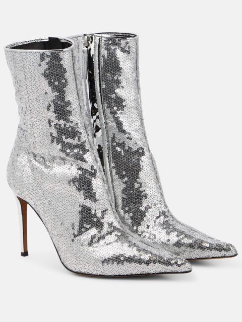 Sequined ankle boots