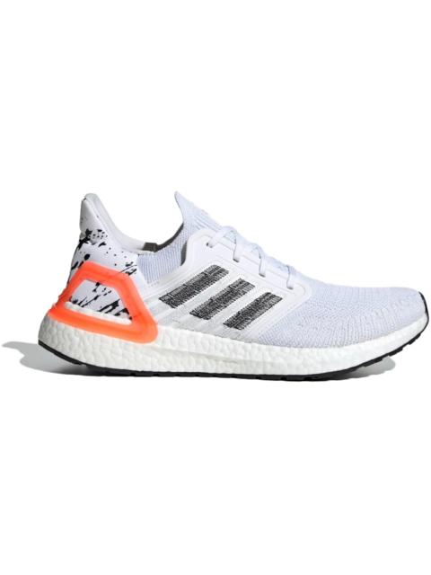 adidas Ultra Boost 20 White Orange Heel Pattern