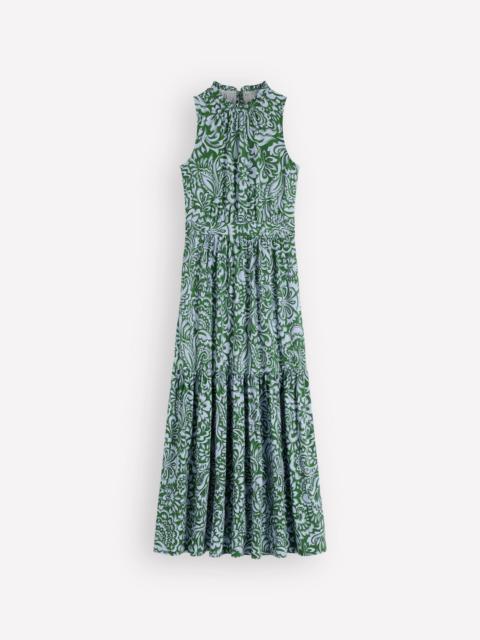 BODEN Camalie Jersey Maxi Dress-Green, Elaborate Gardenia