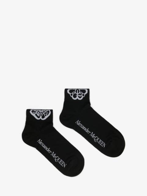 Alexander McQueen Women's Cut Seal Logo Socks in Black/white
