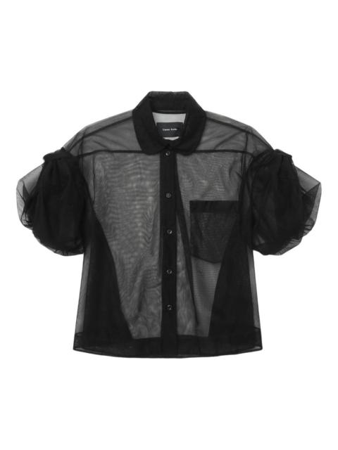 Simone Rocha sheer puff-sleeve shirt
