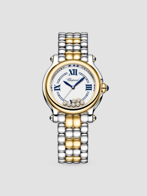 Chopard Women's Happy Sport The First Stainless Steel, 18K Yellow Gold & 0.21 TCW Diamond Bracelet Watch/33M
