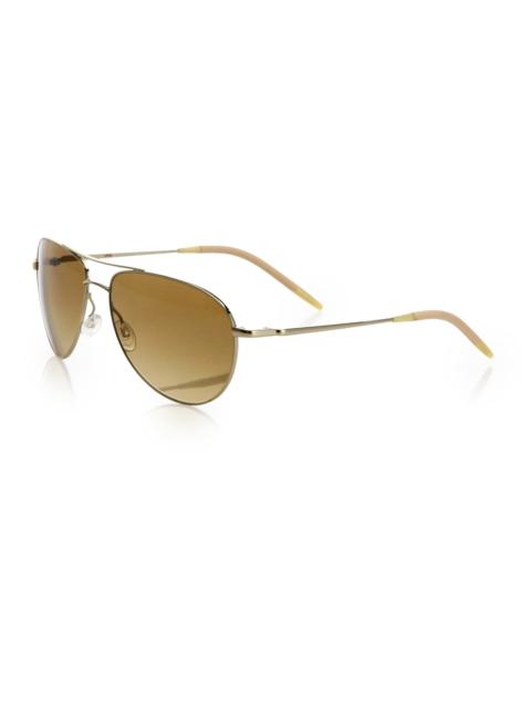 Oliver Peoples Women's Benedict 59MM Chrome Aviator Sunglasses - Amber