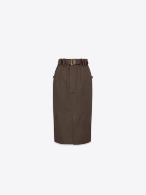 SAINT LAURENT pencil skirt in cotton