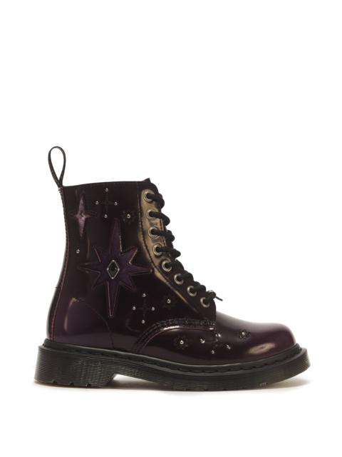 Dr. Martens 1460 Pascal Whimsy Goth Leather & Velvet Lace Up Boots