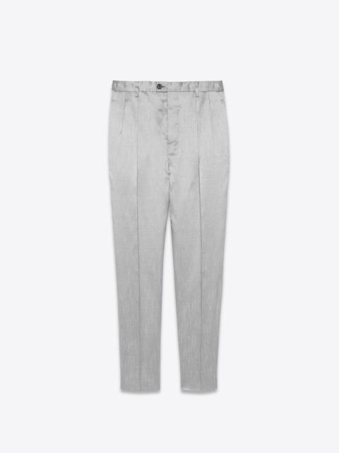 SAINT LAURENT high-rise pants in silver shantung