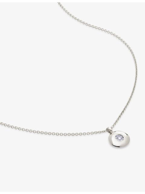 MONICA VINADER April Birthstone Sterling-Silver And 0.015ct Lab-Grown Diamond Pendant Necklace