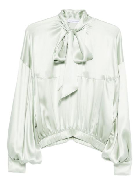 VIKTOR & ROLF bow-detail balloon-sleeve silk blouse