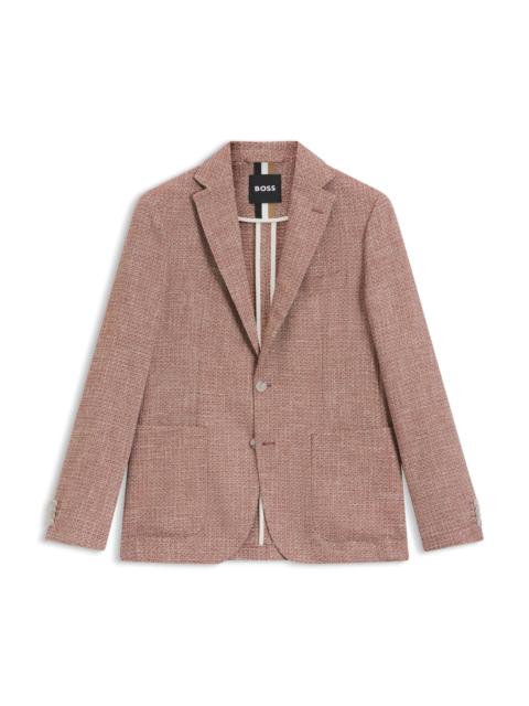 BOSS SLIM-FIT BLAZER IN MICRO-PATTERNED STRETCH TWEED