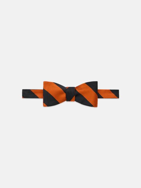 J. PRESS MADE-IN-USA BLACK & ORANGE GUARD STRIPE REPP BOW TIE