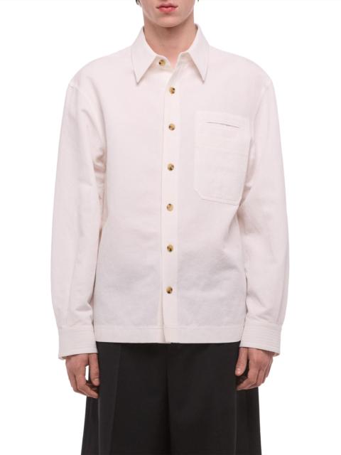 Helmut Lang Men's Sailor Cotton Overshirt - White