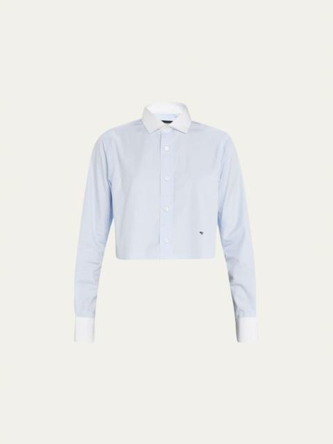 HommeGirls® Cropped Shirt with Contrast Collar