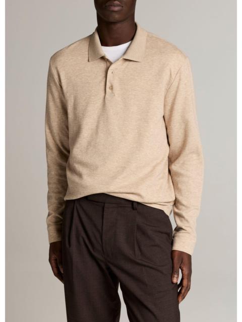 Vince Heathered Double-Face Cotton-Blend Polo Shirt