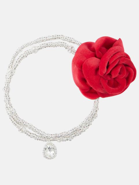 MAGDA BUTRYM Floral-appliqué embellished necklace