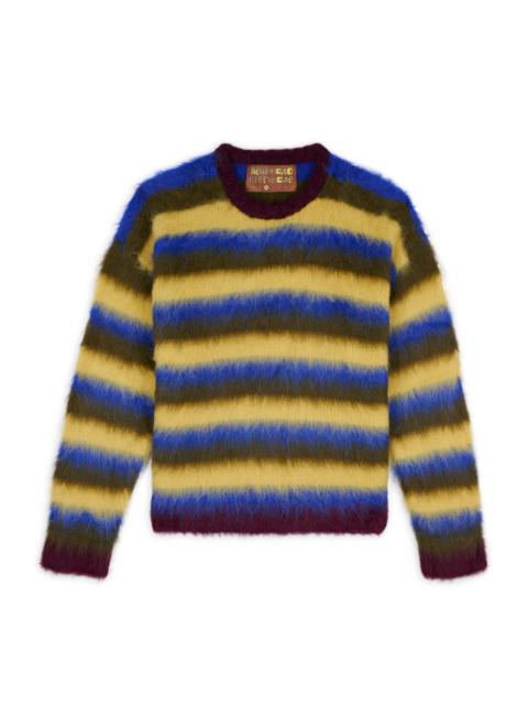 BRAIN DEAD Blurry Lines Alpaca Crewneck Sweater - Yellow Multi