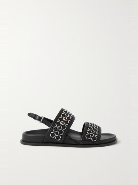 Embellished leather sandals