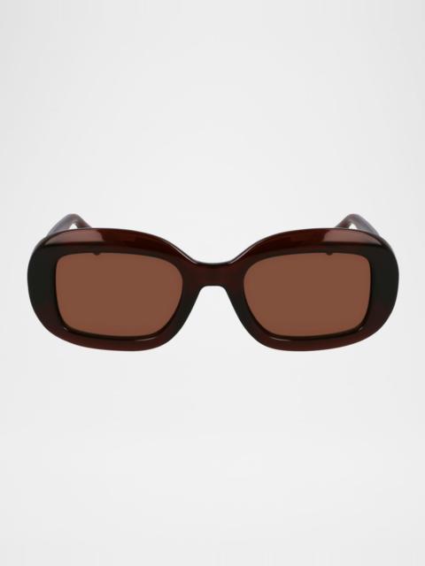 FERRAGAMO Gancino Oval Acetate Sunglasses