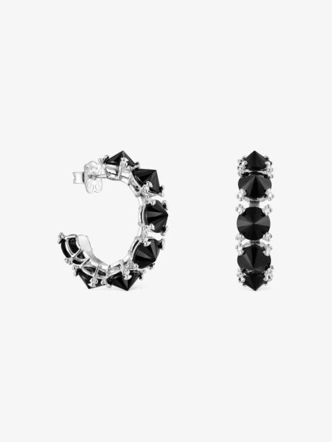 TOUS Large silver Color Pills Hoop earrings with onyx
