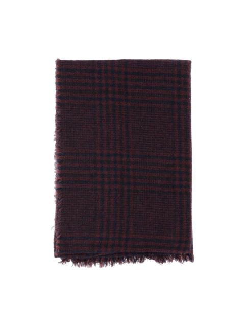 Faliero Sarti checked frayed-edge scarf