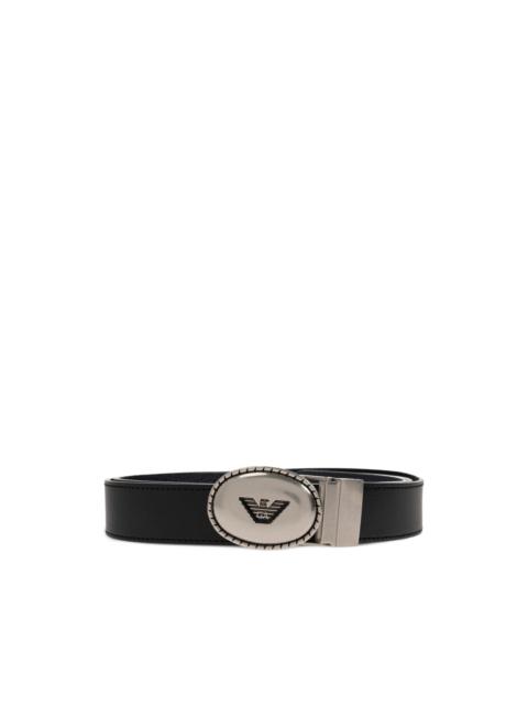 EMPORIO ARMANI logo-plaque reversible belt