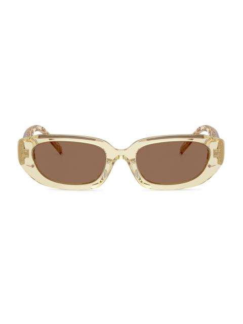 TORY BURCH Women's 52MM Rectangular Sunglasses - Gold Brown