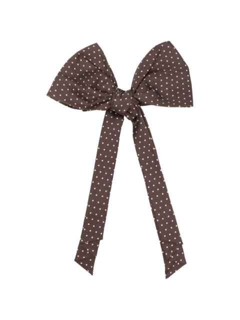 polka-dot print silk bow tie