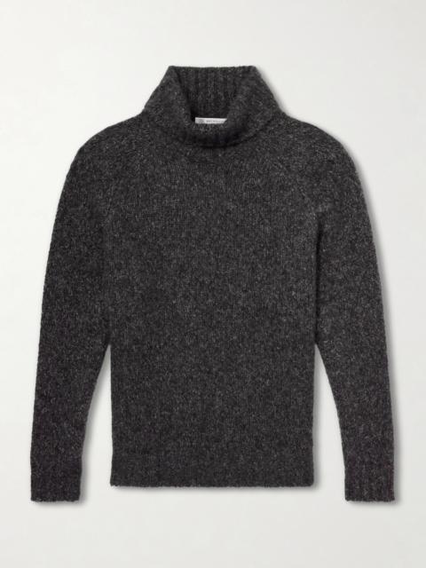 Brunello Cucinelli Ribbed Cashmere and Silk-Blend Rollneck Sweater